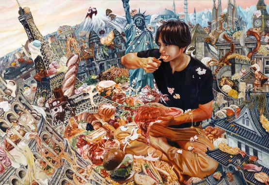 World Food Tour by Kumazawa Mikiko contemporary artwork Mixed Media