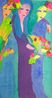 Three Lovely Girls with Fan and Parrot by Walasse Ting contemporary artwork Painting