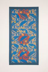 Ottoman textile leaves ancient Egyptian stars 3 circles by Chant Avedissian contemporary artwork painting works on paper