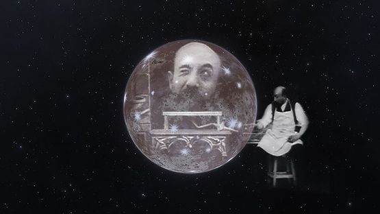 Theater in the Sky - The Man with the Rubber Head by Feng Bingyi contemporary artwork Print