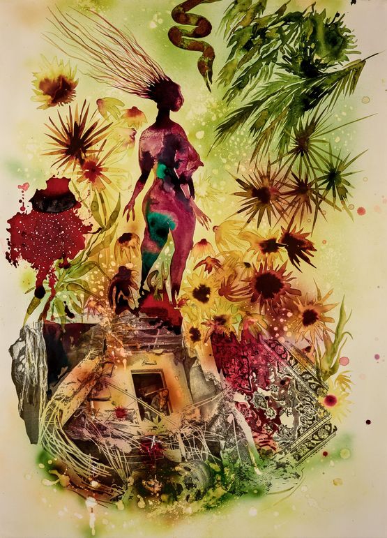 Peekaboo by Shiva Ahmadi contemporary artwork Works on Paper