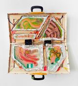 Unidentified Suitcase Portrait Nigeria by Mike Cloud contemporary artwork painting