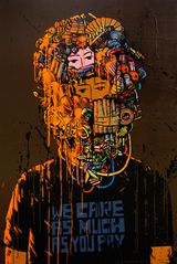 We Care as Much as You Pay by Eko Nugroho contemporary artwork painting
