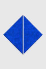 Untitled Blue Diamond with White Inner Band by Mary Corse contemporary artwork painting