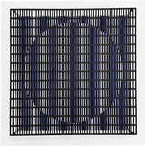 Vibrations bleues et verte sur cercle No. 123-1164 by Antonio Asis contemporary artwork painting works on paper sculpture