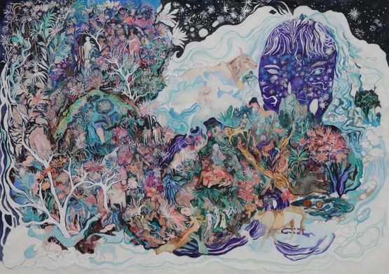 Volcano by Tamaris Borrelly contemporary artwork Painting