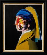 Girl With The Pearl Earring - After Vermeer by Frans Smit contemporary artwork painting works on paper