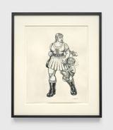 Untitled Crumb Hanging on Womans Leg by R. Crumb contemporary artwork drawing