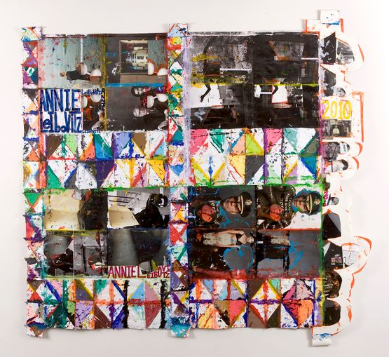 Colin Powell Paper Quilt by Mike Cloud contemporary artwork Painting