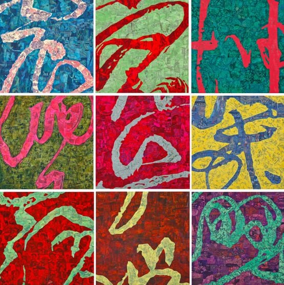 Calligraphy Impression - Panorama by Xue Song contemporary artwork Mixed Media