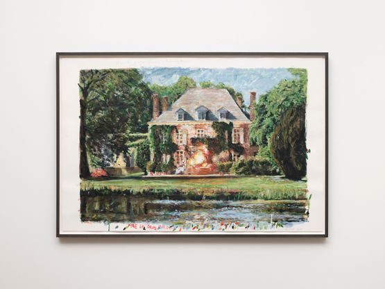 Birdcage A Softer Explosion by David Claerbout contemporary artwork Painting