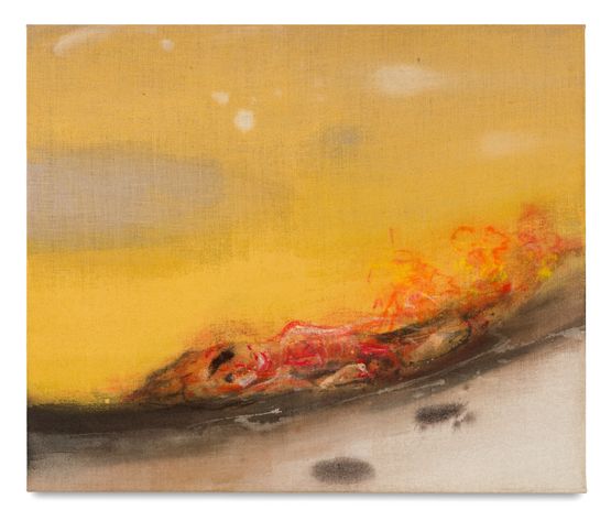 waved horizon by Leiko Ikemura contemporary artwork Painting