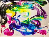 His creative inspirations were sourced from his morning bowels while his social interactions were sourced from his stalking evening antagonism by Dale Frank contemporary artwork mixed media