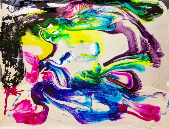 His creative inspirations were sourced from his morning bowels while his social interactions were sourced from his stalking evening antagonism by Dale Frank contemporary artwork Mixed Media