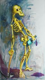 Untitled to mingle with the living by Manuel Ocampo contemporary artwork painting works on paper