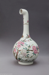 MadeIn Curved Vase - Famille-Rose Vase with a Straight Neck and Peach Blossom Design Yongzheng Period Qing Dynasty by Xu Zhen contemporary artwork sculpture