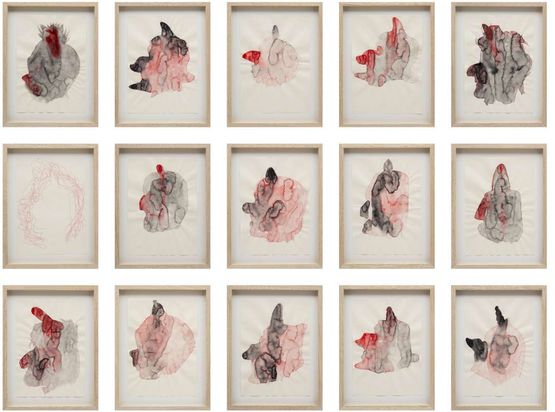 Studies on Evil by Iz Oztat contemporary artwork Works on Paper
