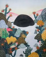 Strange Rock and Misfit Curious Fish by Duairak Padungvichean contemporary artwork drawing works on paper