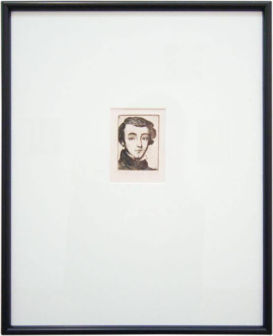 Portrait of Alexis de Tocqueville after Chasseriau by Linda Marrinon contemporary artwork Print