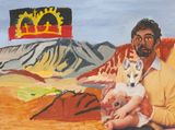 Royal Dingo Pup by Vincent Namatjira contemporary artwork mixed media