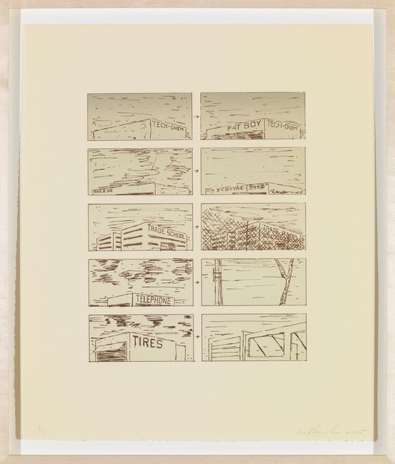 Brown Course of Empire by Ed Ruscha contemporary artwork Print