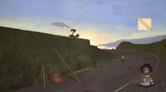Resting at the Foot of a Wall by Yuxiao Ran contemporary artwork Painting