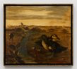 Untitled Paesaggio con figure umane e anatroccoli by Luigi Zuccheri contemporary artwork Painting