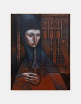 The Glass Armonica Dying at my music by Justin Fitzpatrick contemporary artwork painting