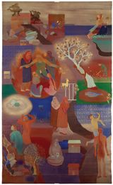 Going Away from the series Each night put Kashmir in your dreams by Nilima Sheikh contemporary artwork painting