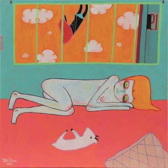 2014 WHILE YOURE STILL CONFUSED SOMEWHERE SOMEONE HAS ALREADY DECIDED by Yeo Kaa contemporary artwork Painting