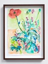 Garden study the last poppy by Banele Khoza contemporary artwork painting works on paper