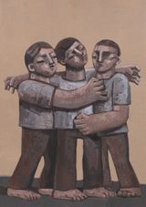 Untitled Three figures I by Heesoo Kim contemporary artwork painting