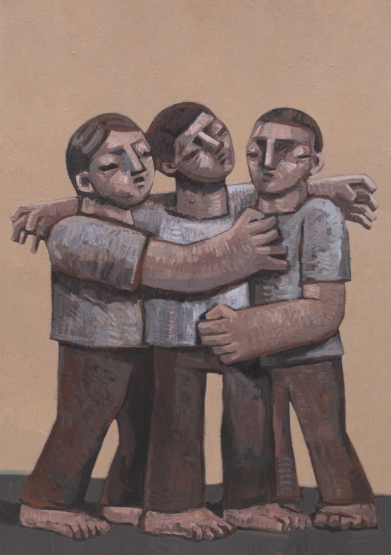 Untitled Three figures I by Heesoo Kim contemporary artwork Painting
