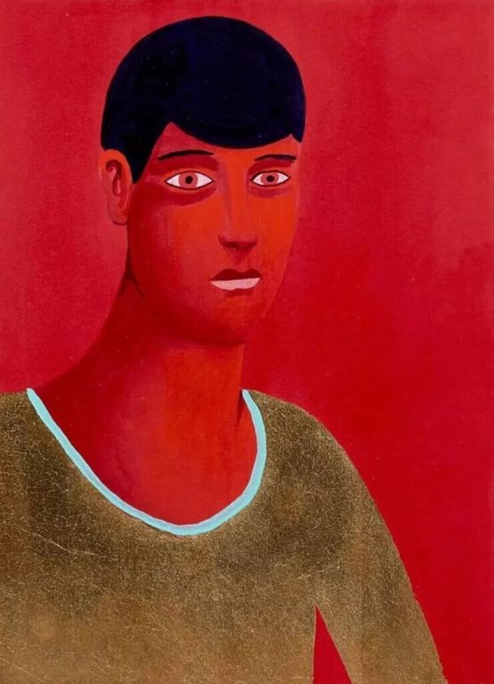 Untitled Red Portrait by Nicolas Party contemporary artwork Painting