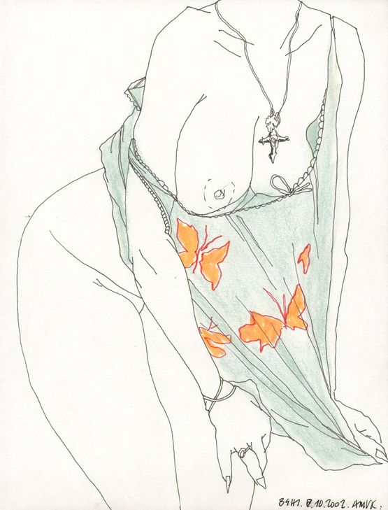 Vlinders Butterflies 8.10.2002 by Anne-Mie Van Kerckhoven contemporary artwork Drawing