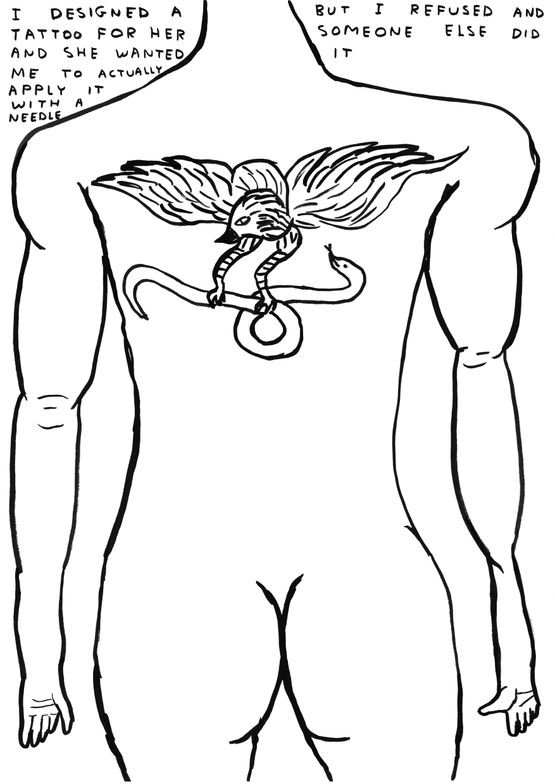 Untitled I Designed a Tattoo by David Shrigley contemporary artwork Works on Paper