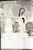 PC and Her Mother by Rose Wylie contemporary artwork Works on Paper