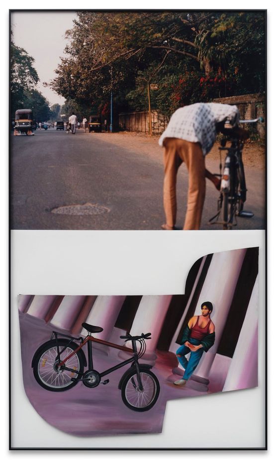 Two Cyclists Male by John Baldessari contemporary artwork Painting