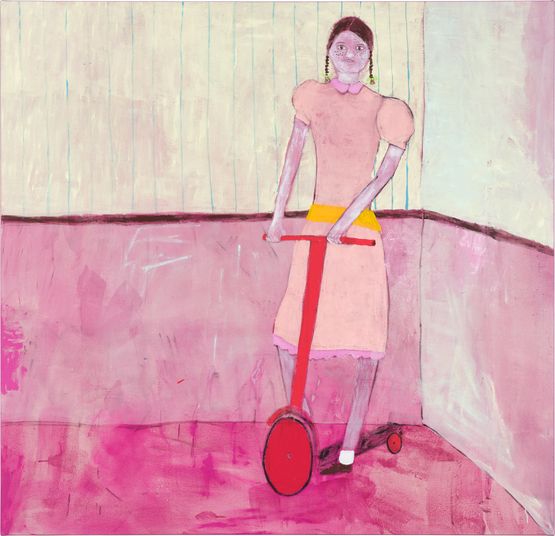 Girl on Scooter by Jenny Watson contemporary artwork Painting