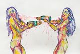Champagne violence 1 by Ioana Maria Sisea contemporary artwork painting works on paper