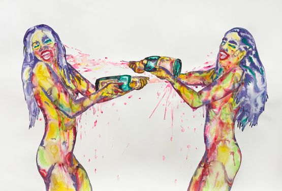 Champagne violence 1 by Ioana Maria Sisea contemporary artwork Painting