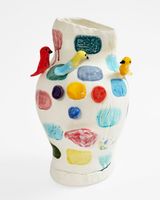 Glaze Tester FacePot 3 Birds by Dan Mccarthy contemporary artwork sculpture