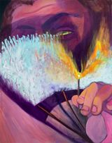 Burning Fan by Lindsey Mclean contemporary artwork painting works on paper