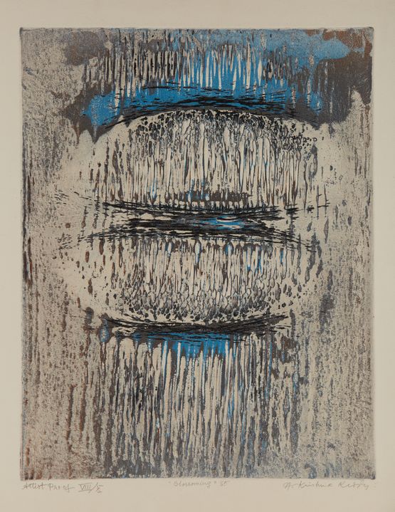 Blossoming by Krishna Reddy contemporary artwork Print
