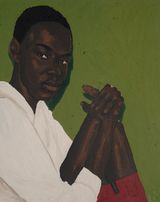 Red boot by Matthew Eguavoen contemporary artwork painting