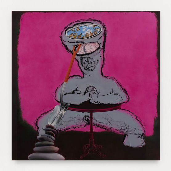 FATEBE BIRD SHIT BRAIN FOCUS by Ebecho Muslimova contemporary artwork Painting