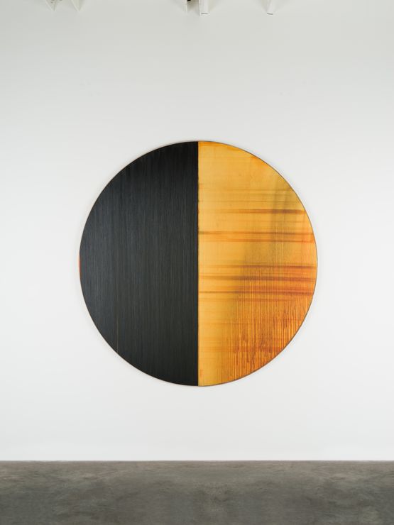 Untitled Lamp Black  Quinacridone Gold by Callum Innes contemporary artwork Painting