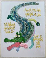 Tick-Tock the Crocodile by Woo Kukwon contemporary artwork painting works on paper