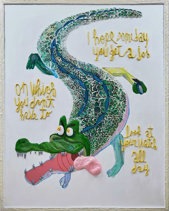 Tick-Tock the Crocodile by Woo Kukwon contemporary artwork Painting