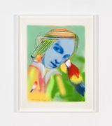 Blu Virgin by Alessandro Pessoli contemporary artwork drawing painting